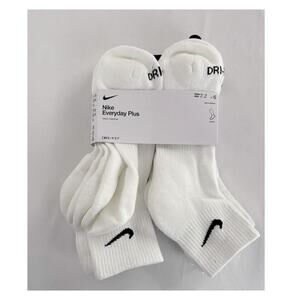 Nike Everyday Plus Cotton Crew Socks 6 Pair Mens 8-12 White New Womens 10-13